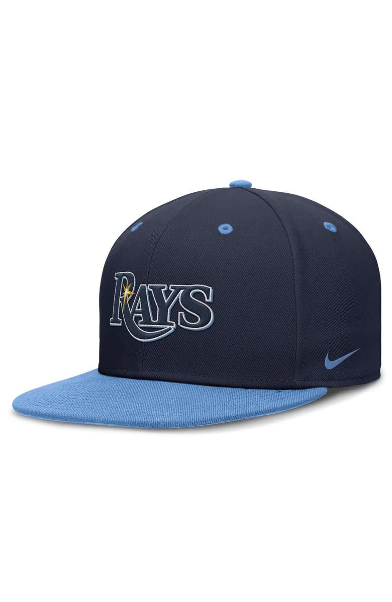 Nike Men's Nike Navy/Light Blue Tampa Bay Rays 25th Anniversary True Primetime Two-Tone Performance Fitted Hat, Alternate, color, Navy
