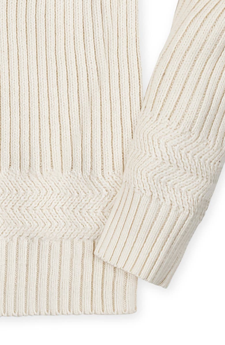 Hope & Henry Baby Boys' Organic Herringbone Detail Crew Neck Sweater, Infant, Alternate, color, Ivory Herringbone Edge