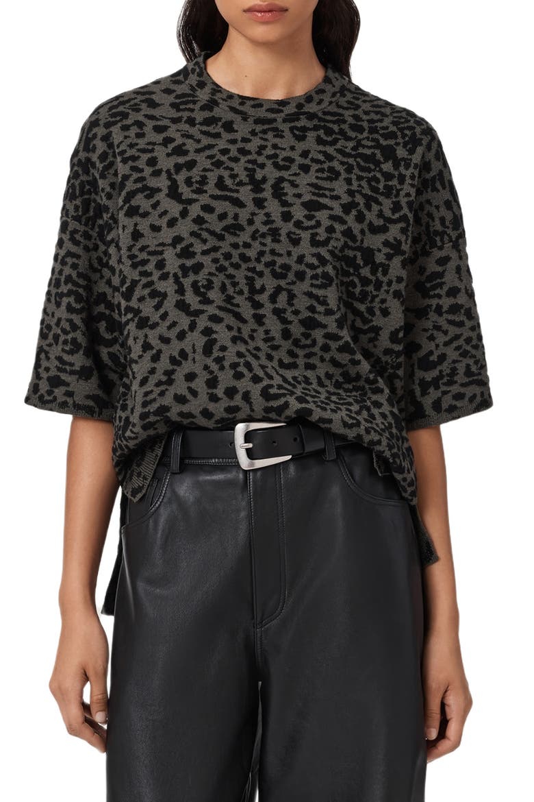 Lenny Animal Print Cotton T-Shirt, Main, color, KHAKI BROWN