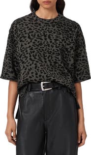 AllSaints Lenny Animal Print Cotton T-Shirt
