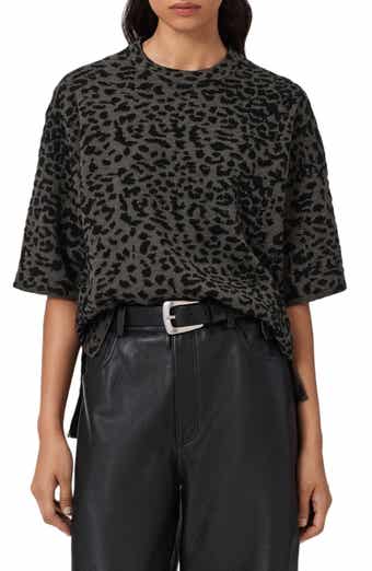 AllSaints Lenny Animal Print Cotton T-Shirt