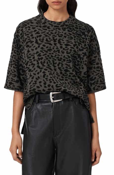 AllSaints Lenny Animal Print Cotton T-Shirt