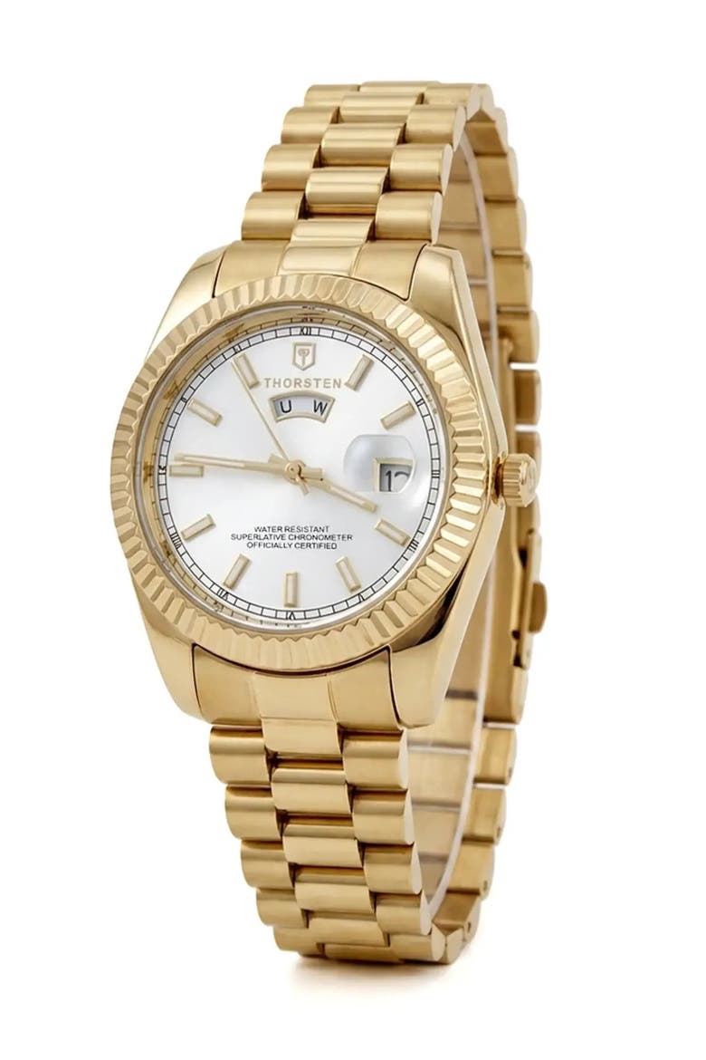 DUCTUS Gold Band Watch, Alternate, color, Gold / Silver
