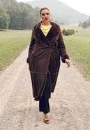 ELOQUII Long Fleece Lined Coat