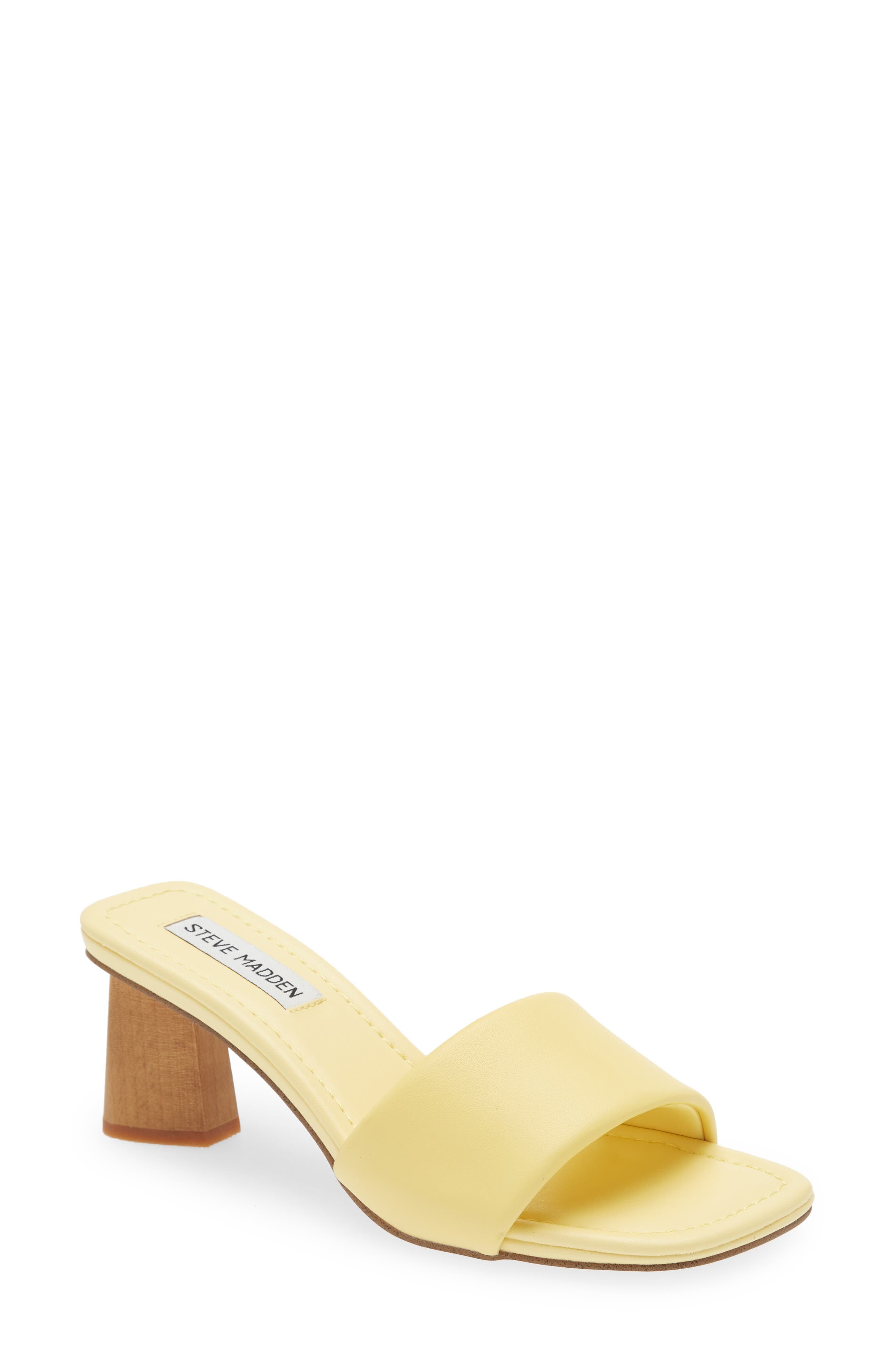 Saged Slide Sandal, Main, color, YELLOW LEATHER