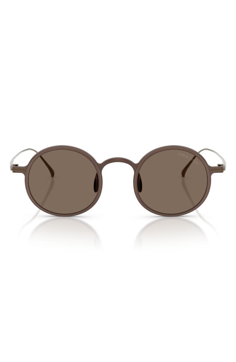 AX Armani Exchange 46mm Small Phantos Sunglasses, Main, color, Matte Brown / Brown