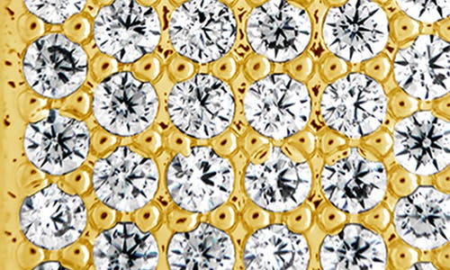 Sterling Forever Cubic Zirconia Dog Tag Charms In Gold