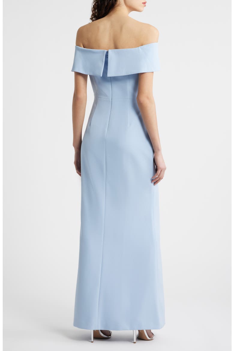 Cascade Ruffle Off the Shoulder Gown, Alternate, color, SKY