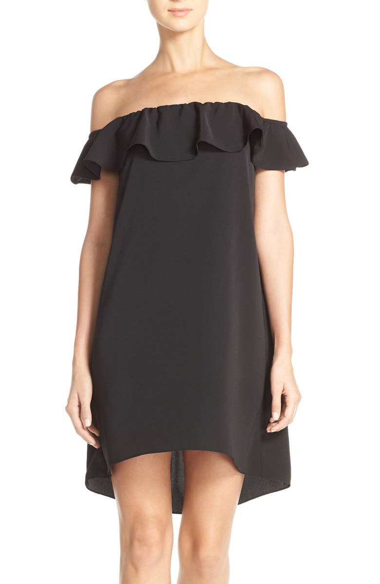 A by Amanda 'Joanna' Ruffle Off-the-Shoulder Shift Dress, Main, color, 