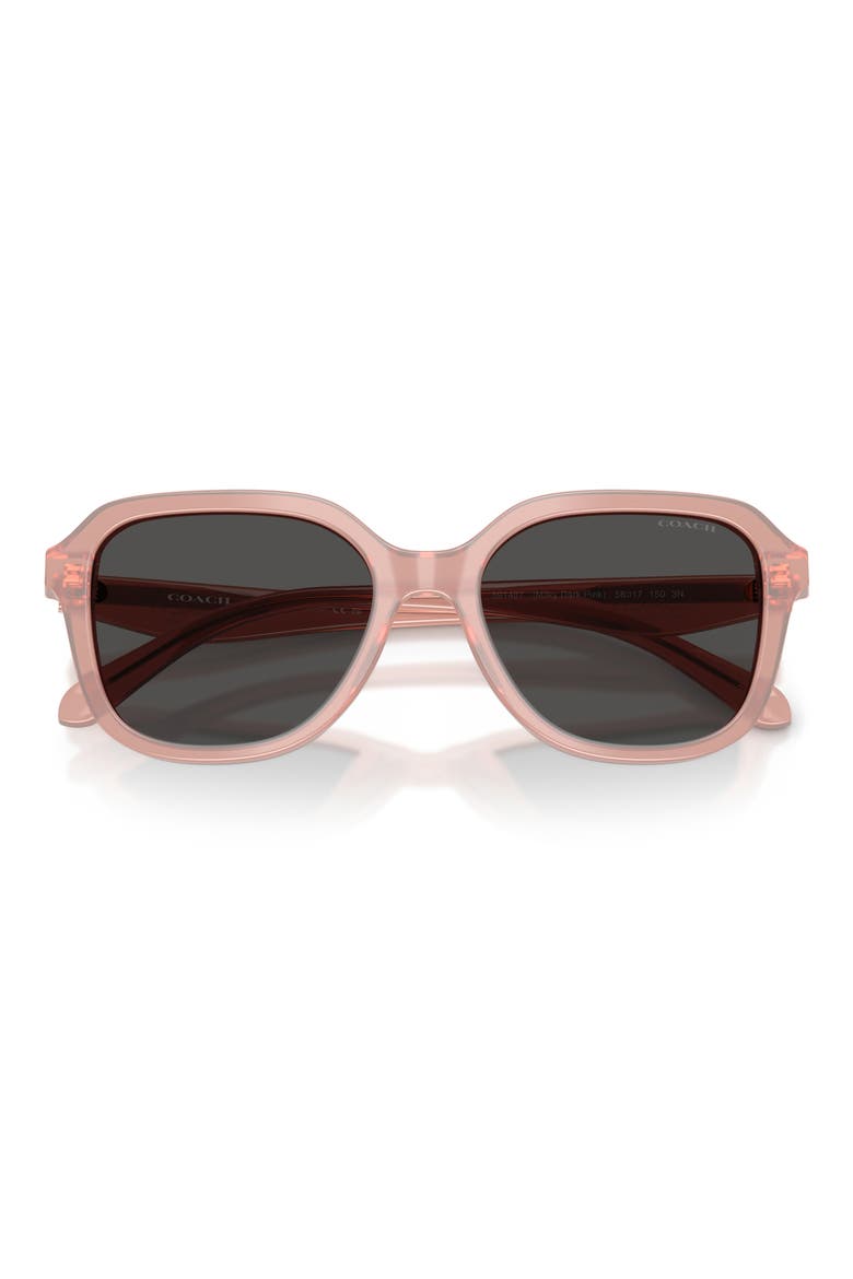 56mm Gradient Square Sunglasses, Alternate, color, MILKY DARK PINK / GREY SOLID