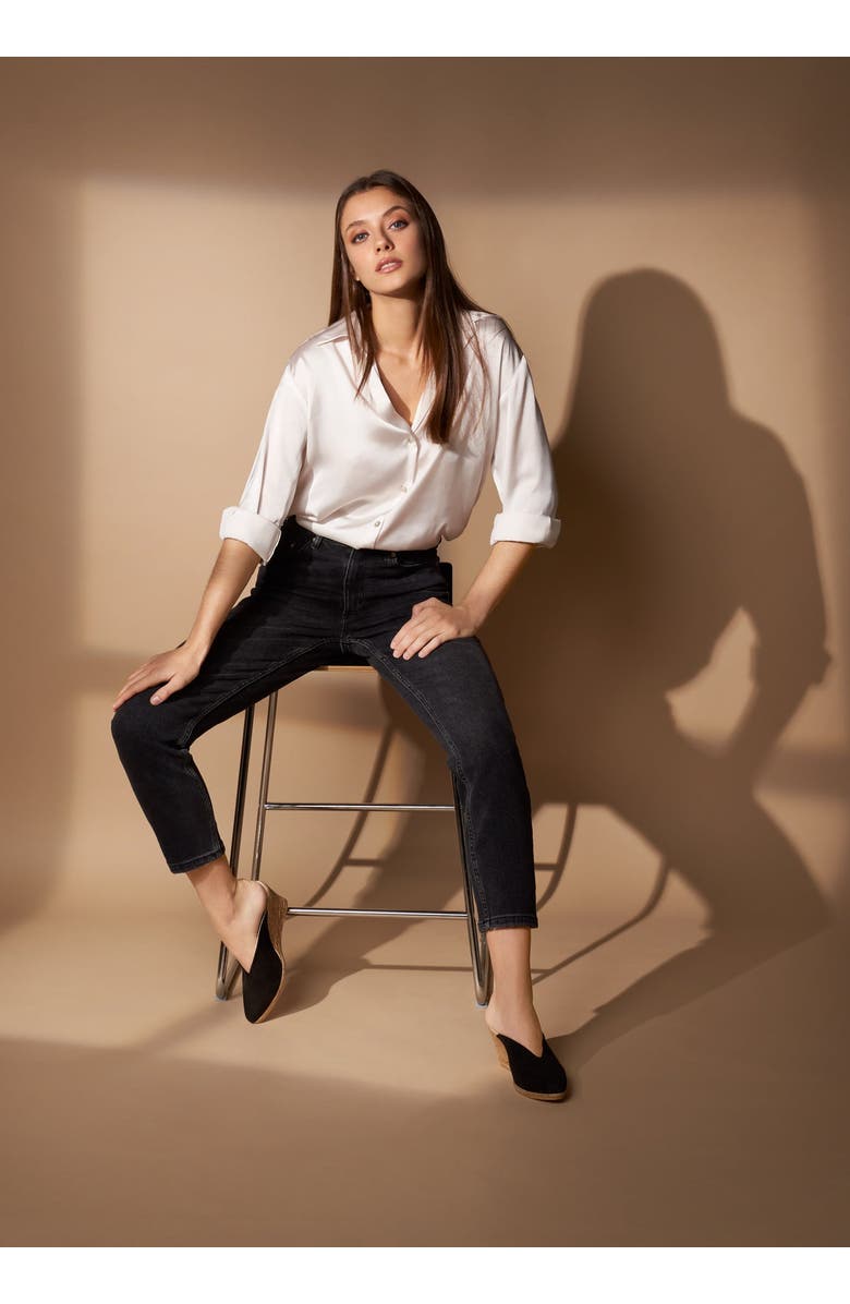 VISCATA Truja Suede Espadrille Mule Wedges, Alternate, color, Black