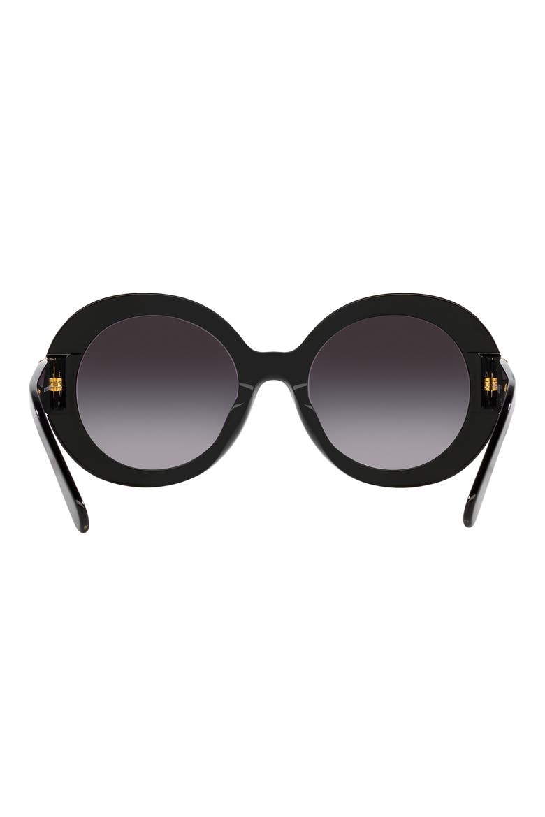 55mm Round Sunglasses, Alternate, color, BLACK