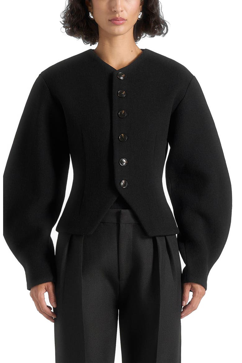 Aya Wool Hourglass Jacket, Main, color, Black