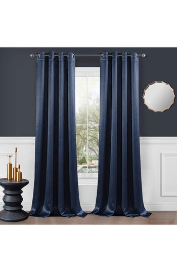 Dainty Home Single Blackout Panel Curtain In Dark Navy