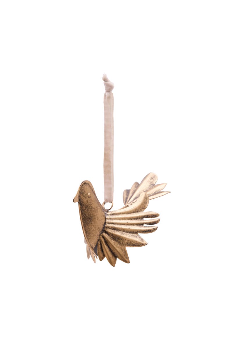 Dove Brass Metal Christmas Tree Ornament, Alternate, color, Gold