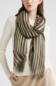 Nordstrom Eyelash Trim Print Cashmere & Silk Wrap
