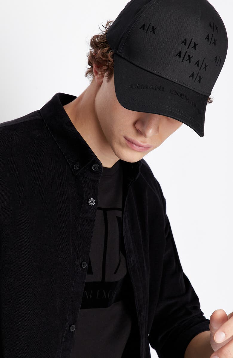 Armani Exchange Scattered Logo Baseball Cap, Alternate, color, 