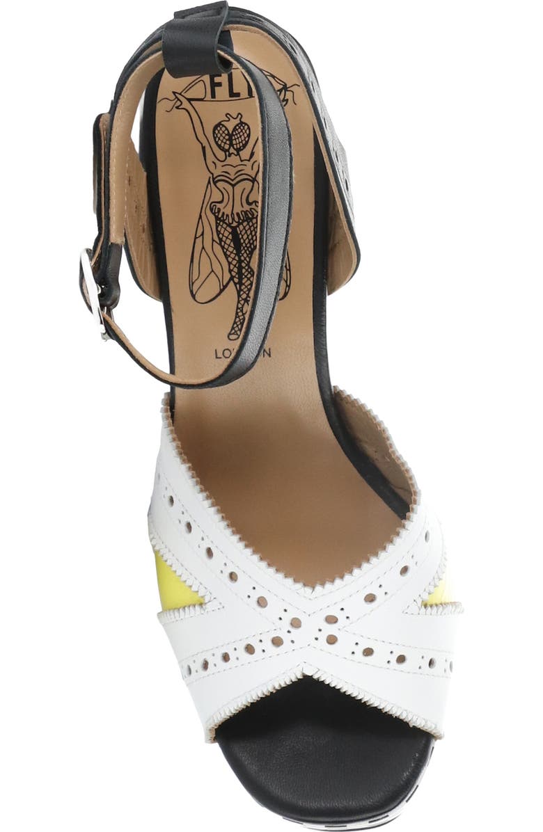 Fly London Eban Ankle Strap Platform Sandal, Alternate, color, White Multi