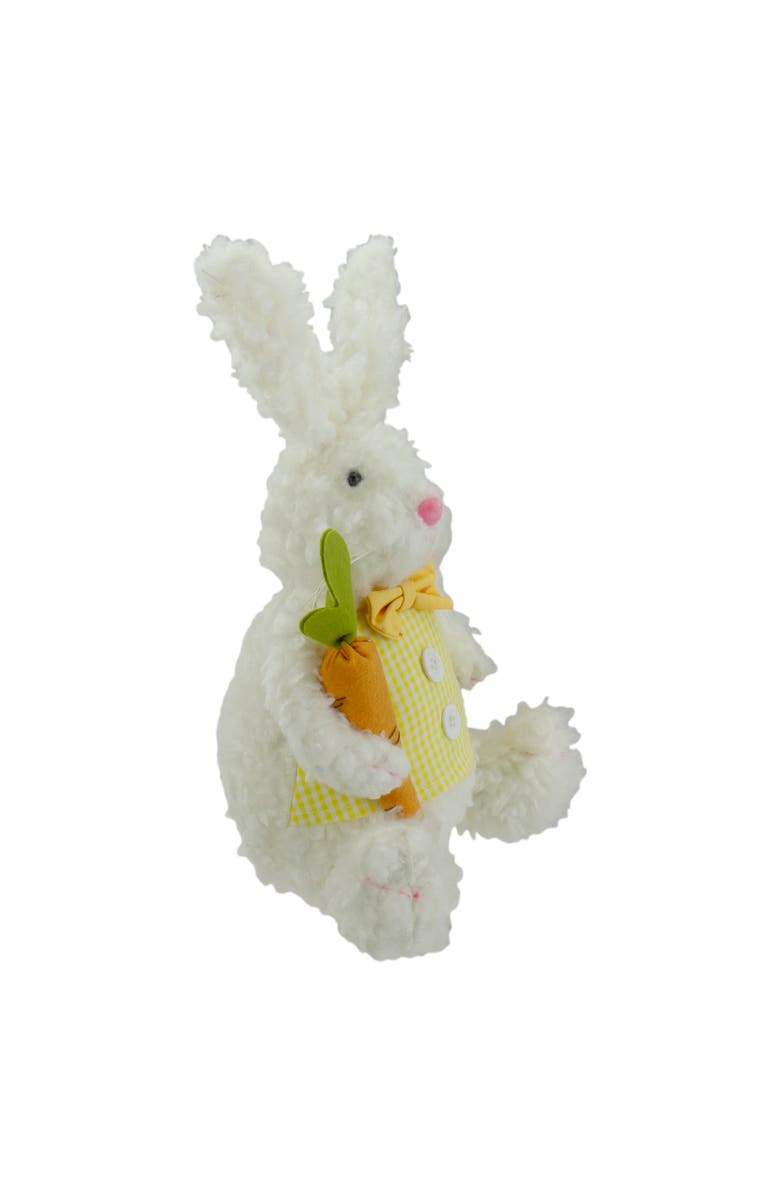 Northlight Plush Easter Bunny Rabbit with Carrot Spring Decoration - 14", Alternate, color, White