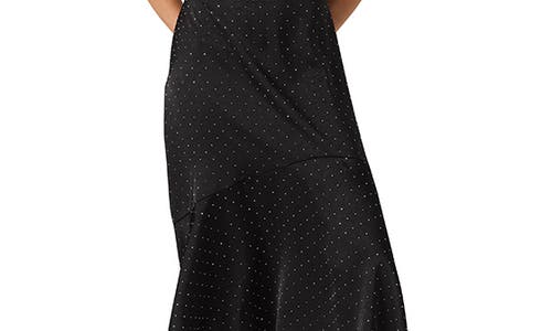 Steve Madden Lucille Asymmetric Slipdress In Black