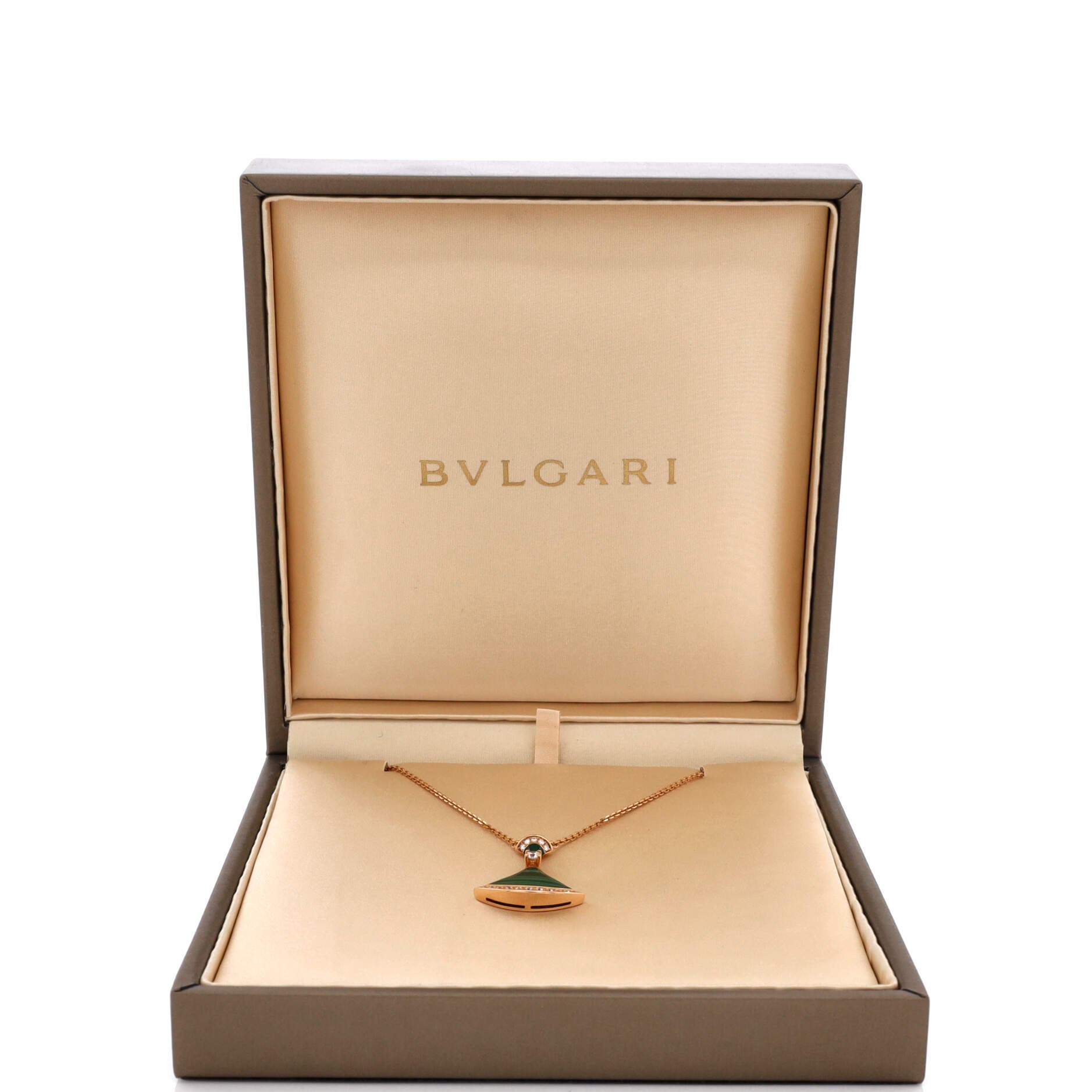 Divas' Dream Pendant Necklace 18K Rose Gold with Malachite and Diamonds Large, Alternate, color, Metallic Gold