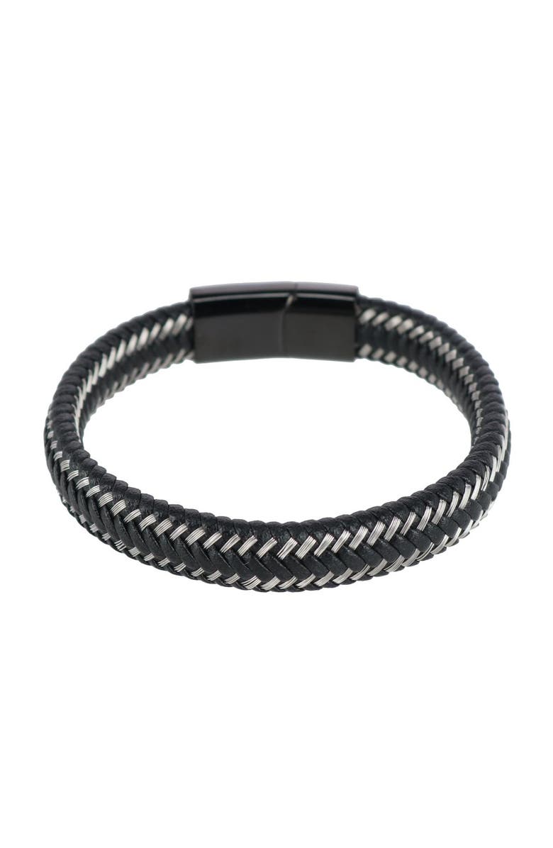 Trafalgar Esteban Black and Silver Braided Bracelet, Main, color, Black