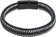 Trafalgar Loose Fit Esteban Black and Silver Braided Bracelet