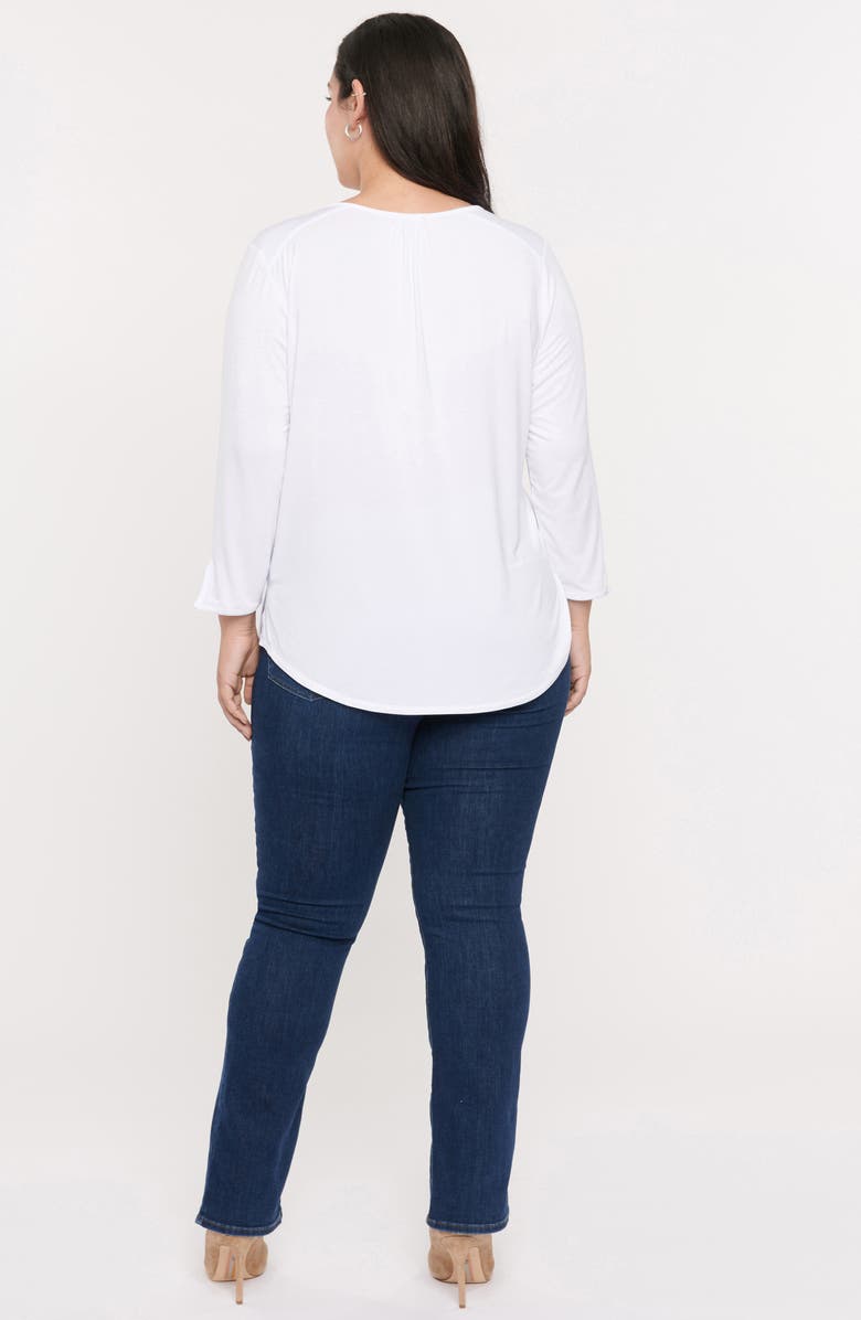 NYDJ Perfect Long Sleeve Top, Alternate, color, Optic White