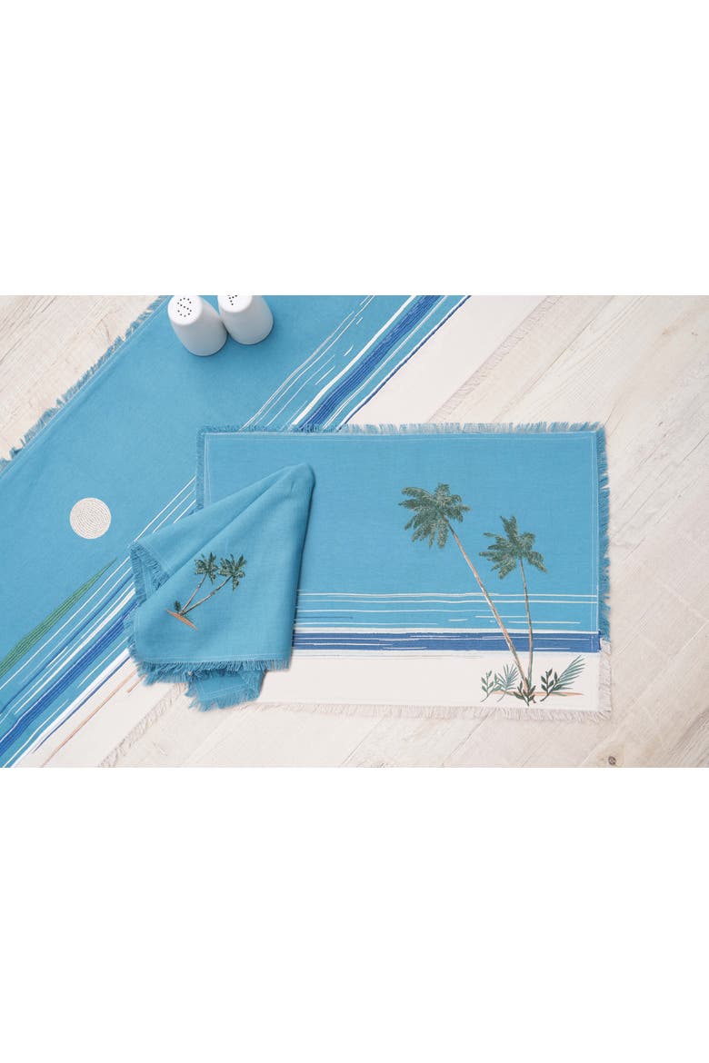 Retro Palms Indoor Table Runner 14" x 72", Alternate, color, Green
