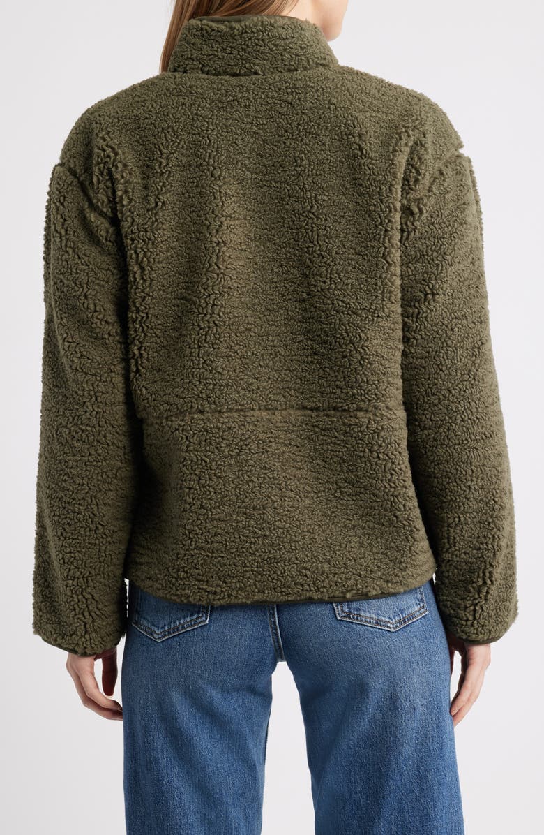 Caslon<sup>®</sup> Faux Shearling Jacket, Alternate, color, Olive Sarma