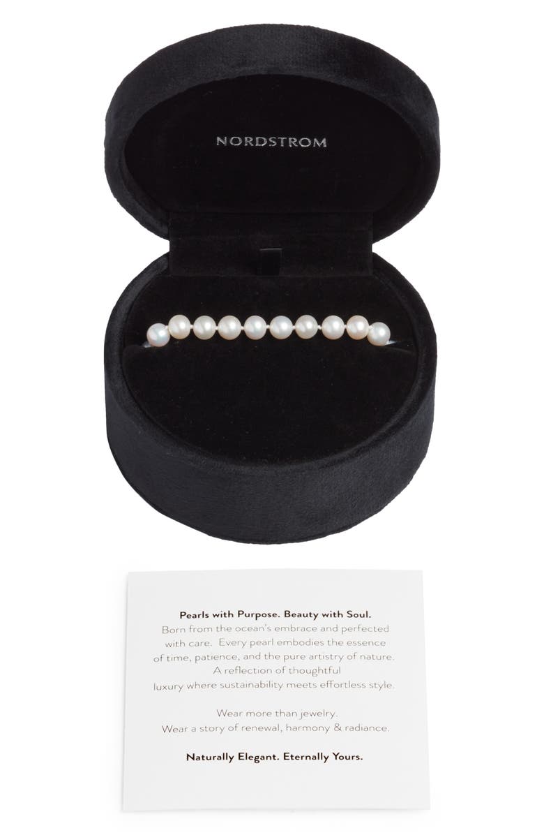 Nordstrom Freshwater Pearl Bracelet, Alternate, color, White- 14K White Gold