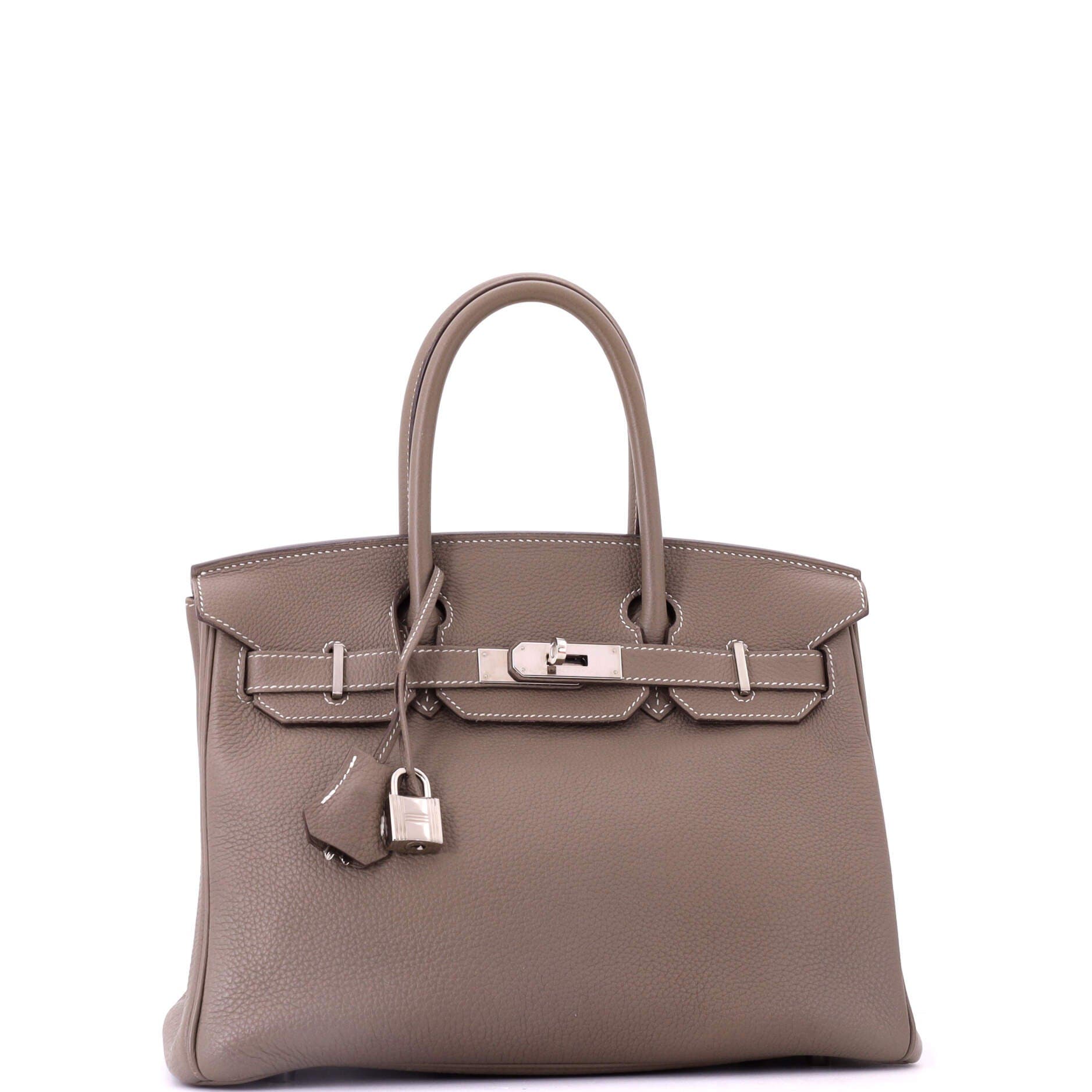 Pre-Owned Hermes Birkin Handbag Grey Togo with Palladium Hardware 30, Alternate, color, Etoupe