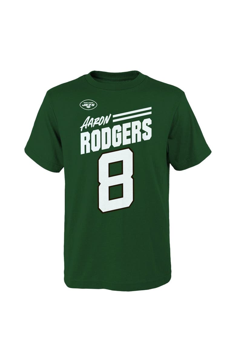 Outerstuff Youth Aaron Rodgers Green New York Jets Name & Number Tilt T-Shirt, Main, color, 