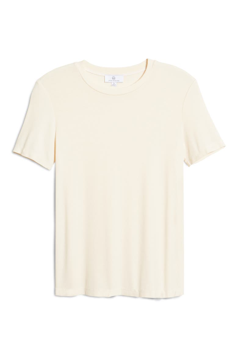 Women's Gray Boy Ribbed T-Shirt, Alternate, color, WHITE CREAM