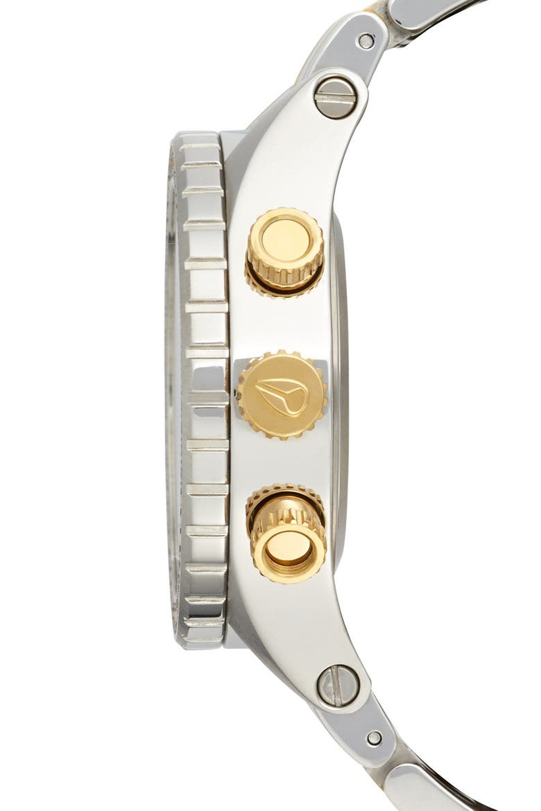 'The 38-20' Crystal Bezel Chronograph Bracelet Watch, 38mm, Alternate, color, SILVER/ GOLD