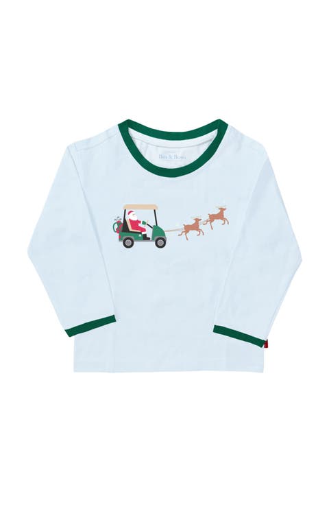 Golf Cart Santa Long Sleeve T-Shirt (Toddler, Little Kid, Big Kid)