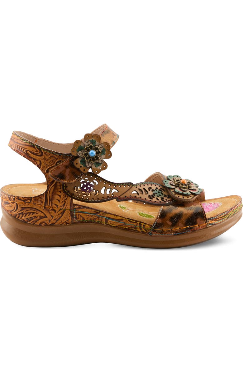 L'Artiste by Spring Step Script Sandal, Alternate, color, Tan Multi