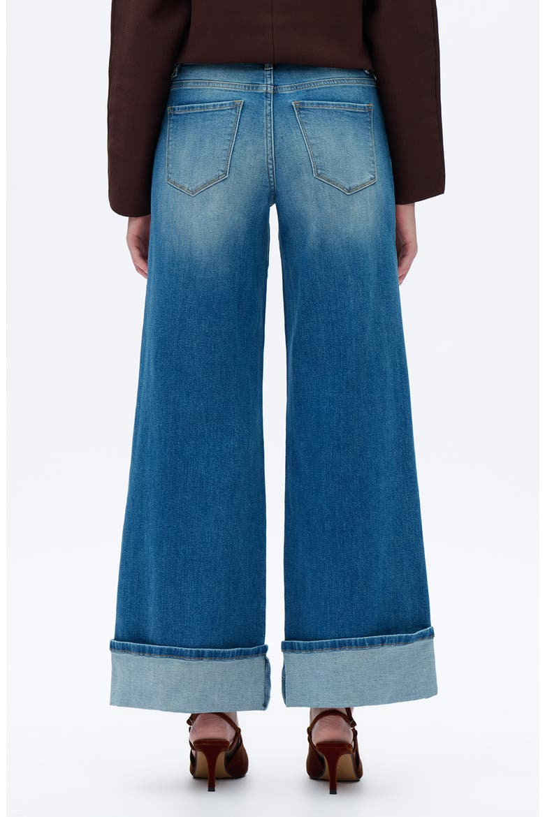 Cuffed Wide Leg Jeans, Alternate, color, MEDIUM BLUE