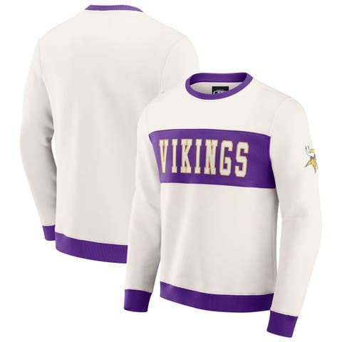 Men
s Darius Rucker Collection by Fanatics  Cream Minnesota Vikings Colorblock Pullover Sweatshirt