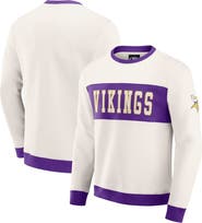 Darius Rucker Collection by Fanatics Men's Darius Rucker Collection by Fanatics  Cream Minnesota Vikings Colorblock Pullover Sweatshirt