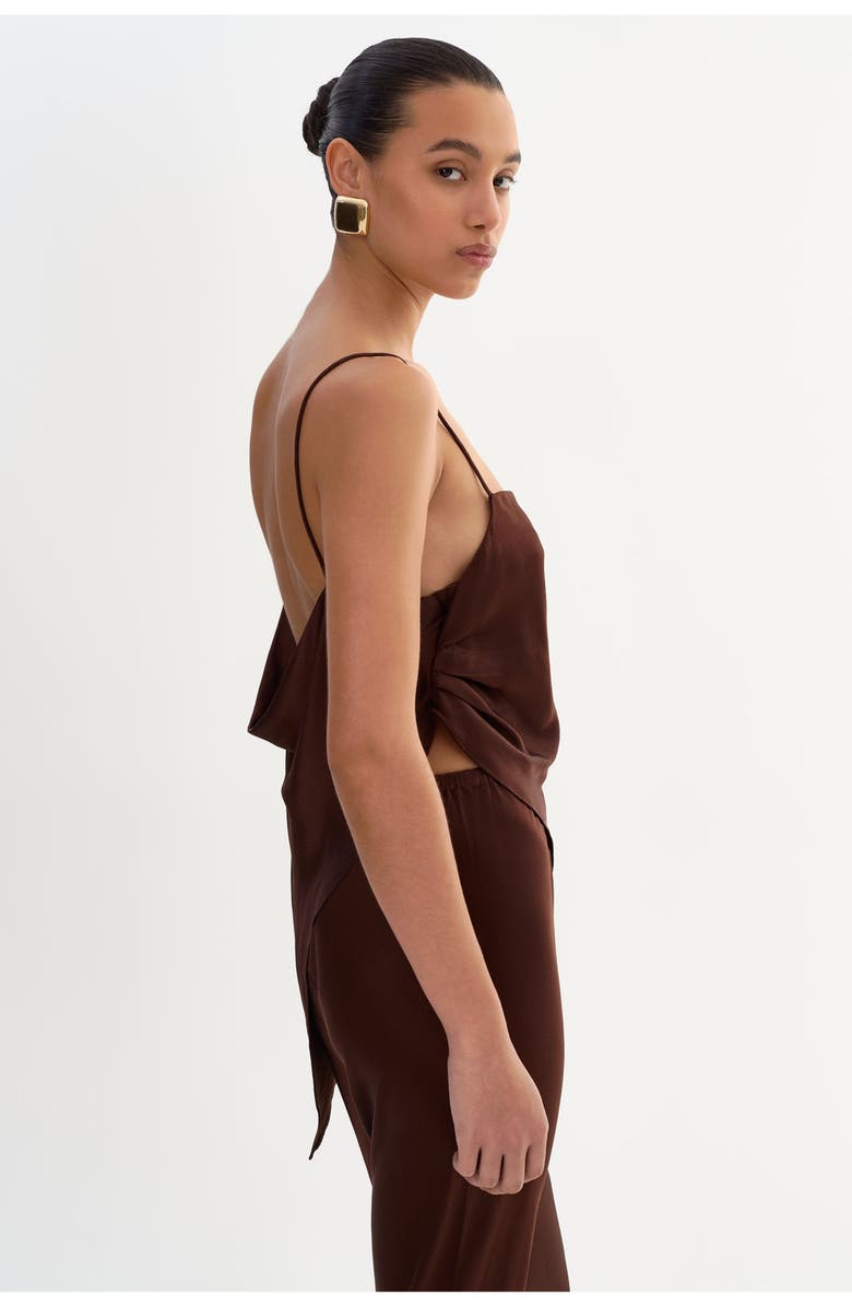 LAMARQUE Solange | Asymmetric Satin Cami, Alternate, color, Brown