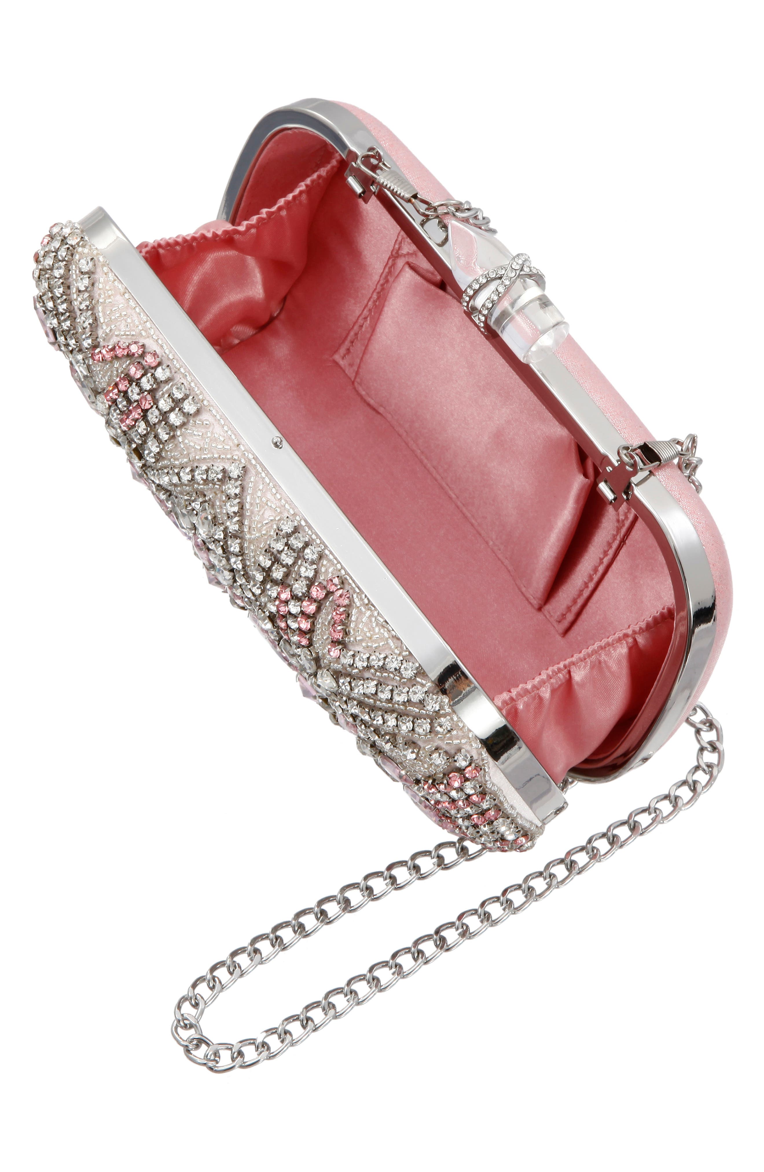 Gelsey Crystal Embellished Minaudière, Alternate, color, PINK