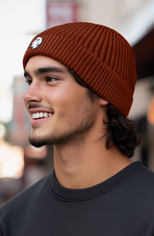 Dalix Ghost Fishermans Beanie Knit Watch Cap In Rust