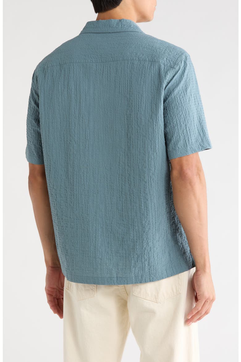 Brenne Stretch Organic Cotton Camp Shirt, Alternate, color, ERIS BLUE