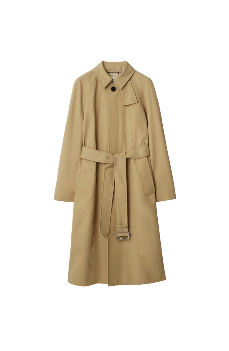 Burberry Long Cotton Twill Car Coat, Alternate, color, 
