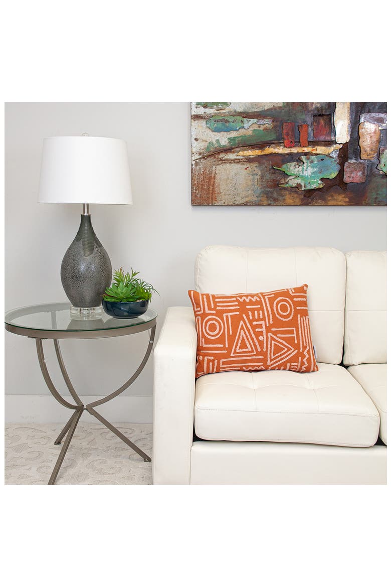 Geometric Accent Pillow, Alternate, color, ORANGE