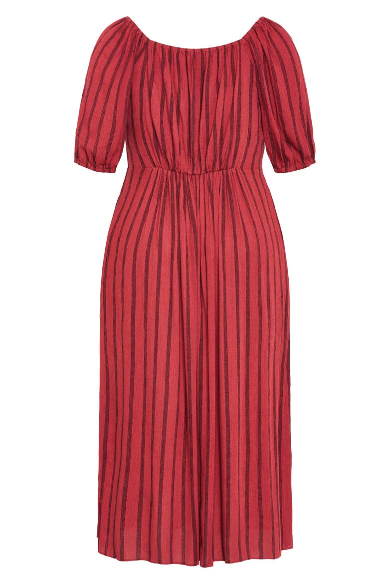 Bella Tie Front Maxi Dress, Alternate, color, RUST STRIPE
