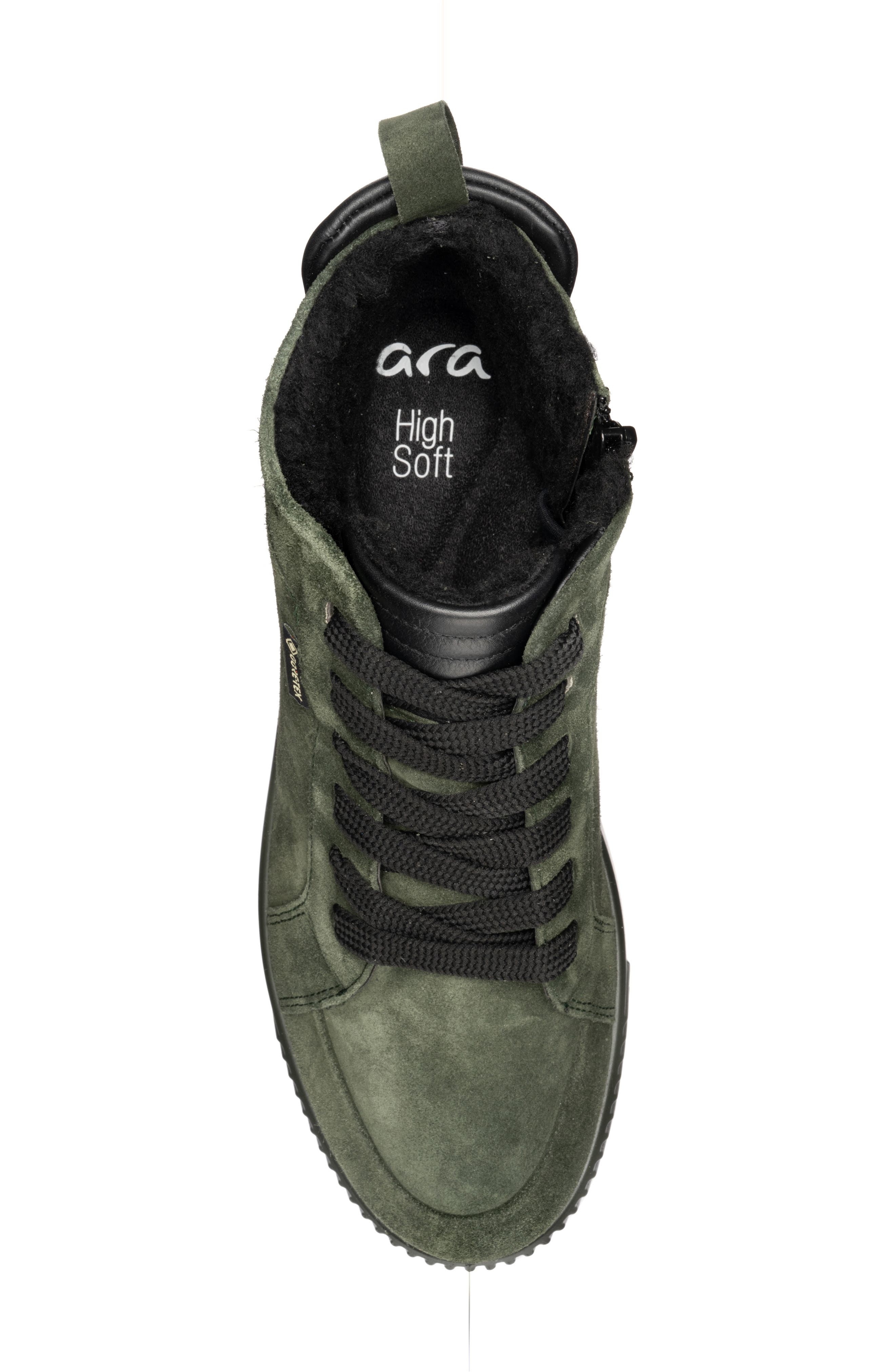 Dahlia Waterproof Faux Fur Lined Sneaker, Alternate, color, GREEN/ BLACK