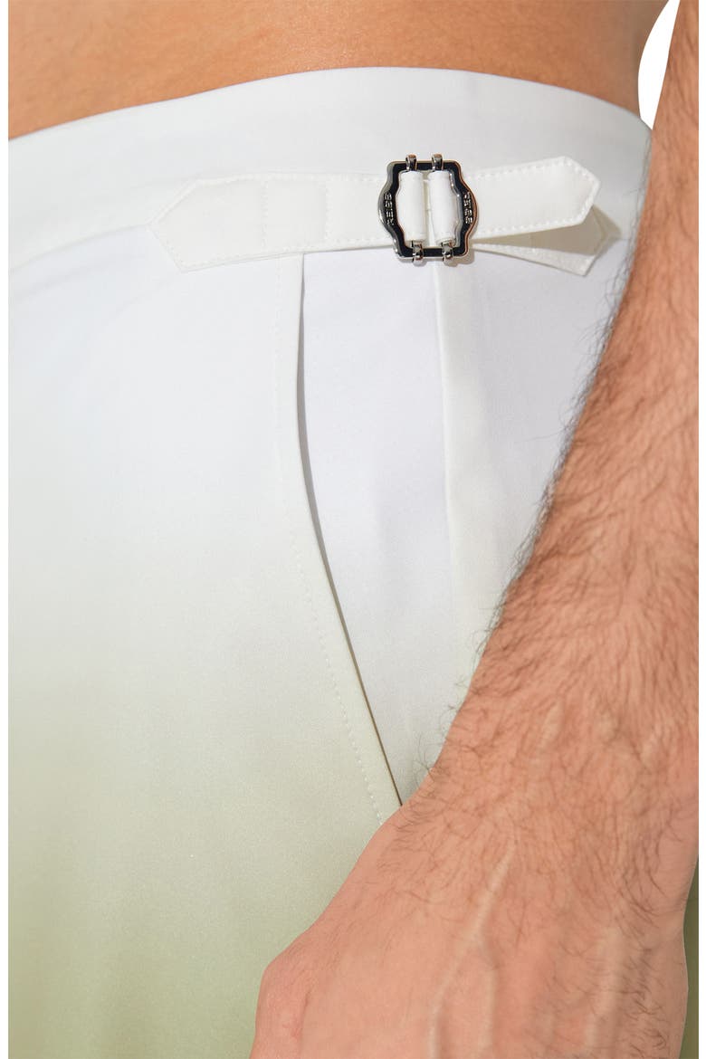 Amore Ombré Side Adjuster Swim Trunks, Alternate, color, SOFT SAGE GREEN