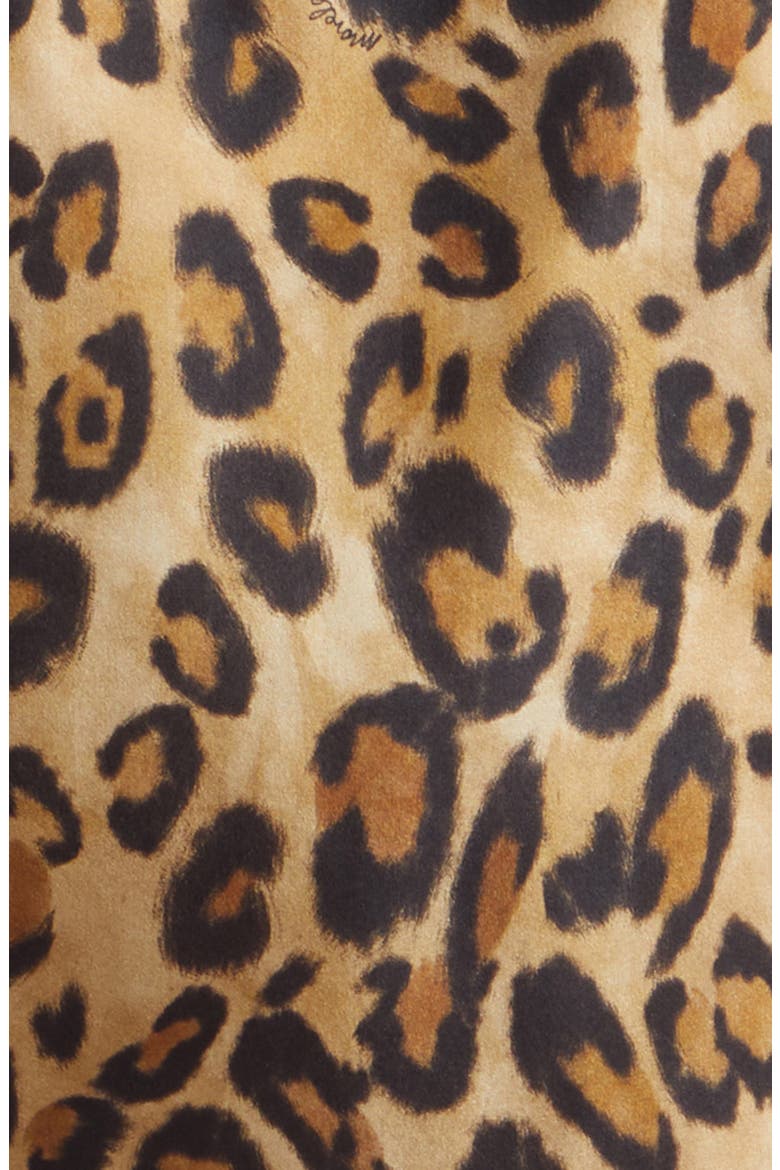 Leopard Printed Silk Tie Neck Shirt, Alternate, color, BEIGE SPOTTED PRINT